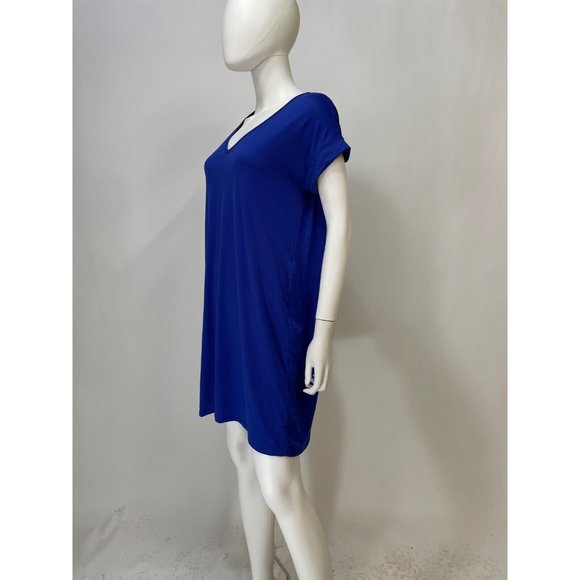 Entro Royal V-neck Pocket Short Sleeve Mini Dress - Picture 2 of 4